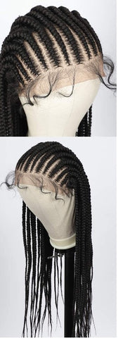 28” 13X6” Braided Swiss Lace wig